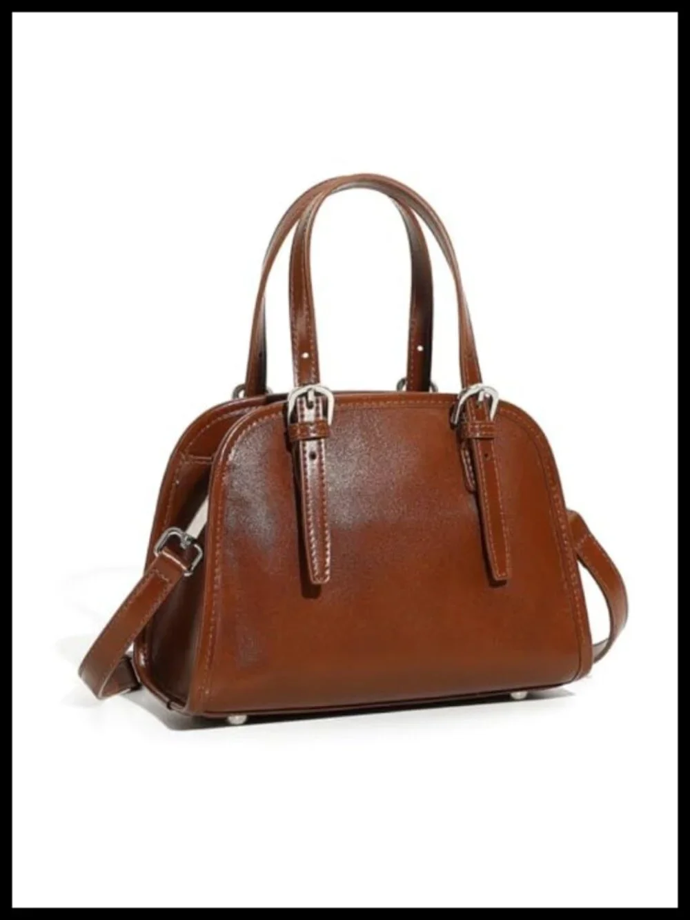 Genuine Leather Satchel Bag Women Small Crossbody Handbag Zip Top Handle Purse